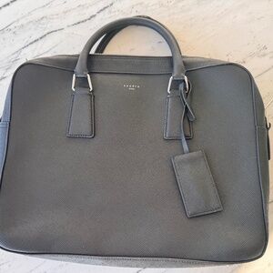 Sandro Men’s Saffiano Briefcase – Black 🖤